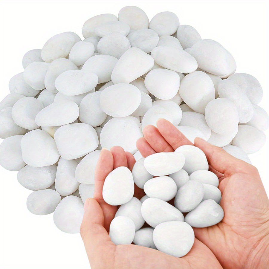 Aquarium Plant - 200/400g branco alto polido seixos naturais