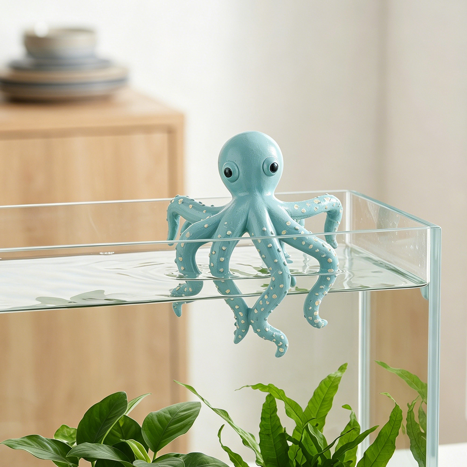 Aquarium Plant Octopus - Estátua de Polvo em Resina em