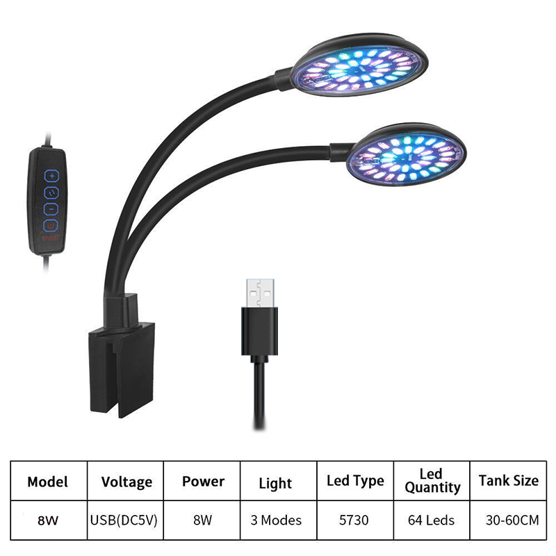 Usb aquário led luz tanque de  - Aquarium Planted Tank Light avaliação e preço